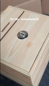 Celengan Aesthetic Motif Serat Kayu 15x15x20cm Terbaru By Azkastore25