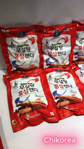 Kẹo Sâm - Kẹo Hồng Sâm Không Đường 365 Hàn Quốc túi 500g Màu Đỏ CHIKOREA