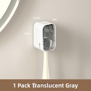 Dust-proof Lid Wall-Mounted Toothbrush Rack