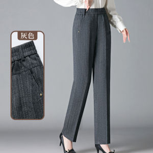 High Waist Straight Leg Casual Pants for Middle-Aged And Elderly Women Loose Comfortable Mommy Outfit Spring Autumn Wear