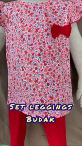 SET LEGGINGS BUDAK PEREMPUAN SIZE 1-3 TAHUN GIRLS RUFFLES LEGGINGS SETS BAJU BUDAK SET BAJU + SELUAR 100% COTTON