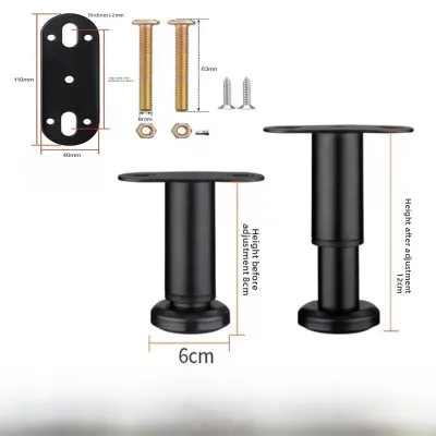 Adjustable Bed Frame Support Legs Iron Bed Board Feet Strengthening Column Bracket Bed Frame Support Rods Bedroom Furniture