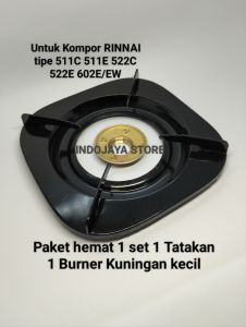 1 SET TATAKAN TUNGKU KOMPOR RINNAI KAKI 4 + 1 BURNER KUNINGAN KECIL 7CM TIPE C E