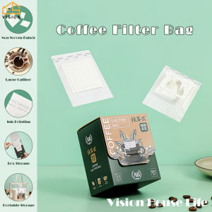 Vision 50/100ชิ้นถุงกรองกลั่นกาแฟกระดาษกรองกาแฟใช้แล้วทิ้งแบบแขวนที่กรองกาแฟหูแขวนที่จับกาแฟเอสเปรสโซ่ที่กรอง-เหมาะกับถ้วยขนาดต่างๆ