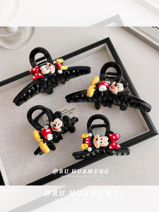 Cute Large Size Cartoon Mickey Minnie Hair Clip Womens Half Updo Shark Clip Stylish Hair Accessories Wedding Party Daily Use