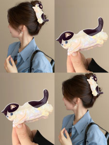 Acetate Hair Clips Cat Lover World Conqueror Design Cute Personality Cat Ear Hair Accessories Back of Head Ponytail Holder