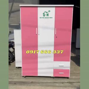 TỦ NHỰA 3 CÁNH TRẮNG HỒNG 2 HỘC KÉO CHẮC CHẮN CHO GIA ĐÌNH - VIDEO THỰC TẾ