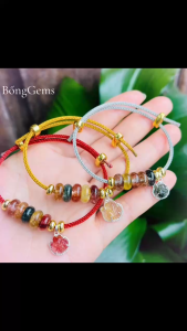 vòng tay nữ đồng điếu đá thạch anh tóc tam tài mix charm hồ ly đá thạch anh tóc bọc bạc cao cấp vòng tay đá phong thủy trang sức thiết kế đủ hóa đơn thẻ bảo hành