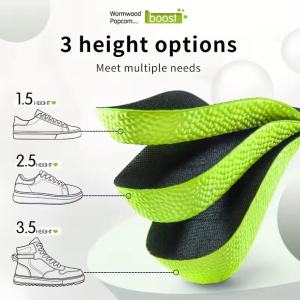 SRIEI 1Pair  1.5/2.5/3.5cm Arch Support Height Increase Insoles Light Weight Soft Elastic Lift for Men Women Shoes Pads Heighten Lift Heel