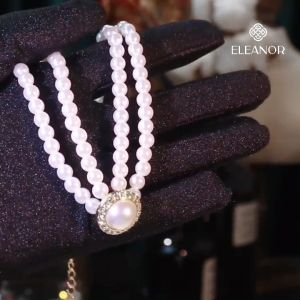 Dây chuyền bông tai nhẫn nữ Eleanor Accessories bộ trang sức đính đá ngọc trai nhân tạo phụ kiện trang sức 5969