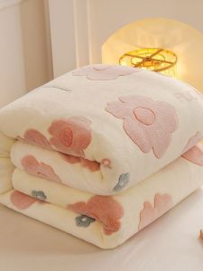 Double-Sided Coral Fleece Blanket Single Bed Sheet for Nap Time Student Dormitory Polyester Fiber Quilt Cover Active Printing