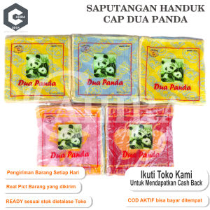 SAPU TANGAN HANDUK TERMURAH CAP DUA PANDA SAPU TANGAN BAHAN KUALITAS