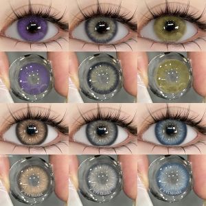 EYESHARE 1pair Colored Contact Lenses for Eyes Natural Brown Contact Blue Eyes Lenses Korean Purple Contacts Yearly Green Pupils