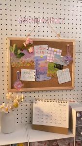 Wood Frame Message Board/Bulletin Board for wall cork board marker memo poster planner