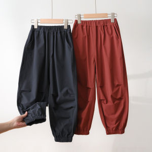 160g Childrens Casual Outdoor Long Pants Spring Autumn Style Elastic Waist Sweatpants Girls Boys Comfortable Nylon Trousers