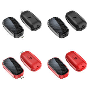 Mini Keychain Power Bank 1200mAh Compact Solar Phone Charger for IPhone TYPE-C Emergency Power