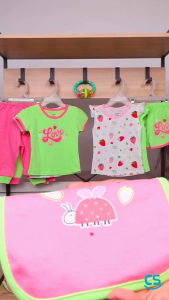 Cotton Stuff Little Things We Love Collection Baby Pajama Pants for Girls 100% Cotton Baby Clothes 3pcs (3-24 Months)