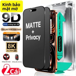 NNBILI 2 Miếng Kính Cường Lực Mờ Chống Gián Điệp Cho iPhone Với Bộ Dụng Cụ Lắp Đặt Tự Động Căn Chỉnh - Miếng Dán Bảo Vệ Màn Hình Chống Trầy Xước Chống Vân Tay