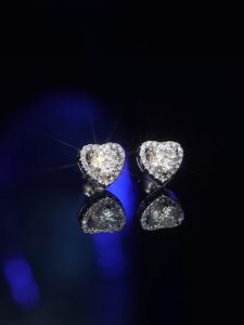 LOVETIA Anting Moissanite Hati Perak 925 1.0 Ct Sertifikat GRA BTED004