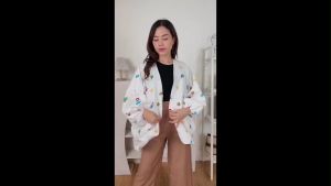 Kiyowo Outer Motif Wanita / Cardigan Outer Wanita Korean style muslim tangan panjang fit to  xxl