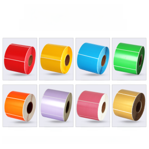 Color Thermal Label Paper Red Yellow Blue Green Cowhide 60*40 30 20 50 60 70 80 90 100 150 Three-Proof Thermosensitive Paper Reusable Adhesive Sticker Printing Paper for Bar Code