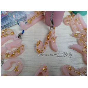 tali hp gantungan huruf mini resin hiasan handphone huruf