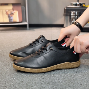 Techdoo Sepatu Sneakers Pria PU Leather Sepatu Cowok Semi Formal Sepatu Kerja Casual MC491