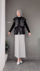 ZUDEVA - EVA VEST Tenun Kondangan batik kerja coklat blouse korea Atasan Wanita All baju rompi brokat lebaran outer