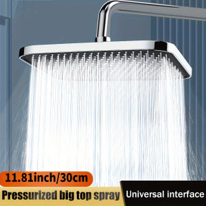 30cm Large Size Overhead Rain Shower Head New High Pressure Large Flow Booster Rain Shower Head 360° Rotation Water Saving