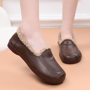 JIFANPAUL | Insulation Fur Flat Womens Slip On Shoes