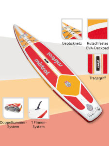 Inflatable SUP Paddling Board 3.8M Vitela กระดานโต้คลื่นสองชั้นเพื่อการพักผ่อนและการเดินทางพร้อมพายตรง