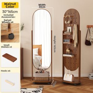 SAMEDREAM | Retro Style Rotatable Full Length Mirror with Clothes Hanger
