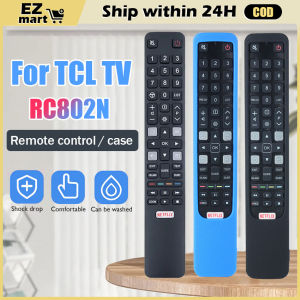 【Fast Shipping】 Original Remote Control for TCL TV Remote Control RC802N YAI3 Fernbedienung with Non-slip Silicone Protector 306A-TCL-TV-RC-RC802N