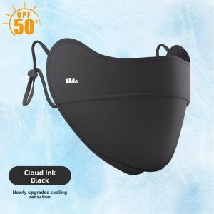 MONLEYTA | Mens Summer Sun Protection Face Mask Black UV Protection Ice Silk Eye Protection Thin Breathable Lightweight Decorative Mask