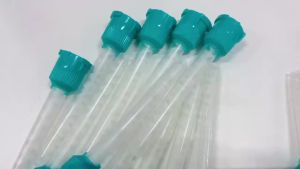 50pcs Dental Mixing Tips 1:1 Disposable Dental Tip For Impression Material Nozzle Silicone Rubber Lab Conveying Mixing Head Tube