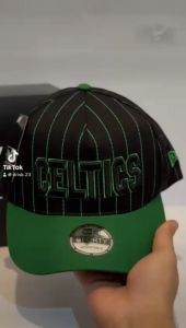 Topi Baseball Cap Celtics Bordir Model Salur Kekinian / Topi Distro Hat Fashion Pria Wanita Combinasi Black Green Premium