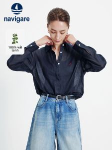 Navigare | Vintage Loose Fit Long Sleeve Womens Linen Shirt