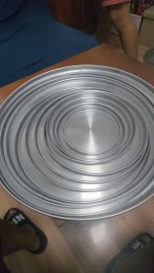 JCF KITCHEN STORE | Pizza Pan 5 TO 18 INCHES | 0.4 Gauge Thickness | High Quality Aluminum Pan | Walang Duktong | Locally Made | Baking Supplies and Equipment | Baking Tools | Kitchen Wares and Utensils | Baking Pan | Kitchen | Pizza Tray