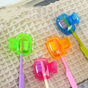 1/2/4PCS Toothbrush Head Covers - Travel Protector Cap Case Color Combo Clip for Household & Camping Durable Plastic Portable