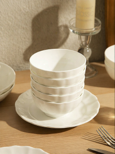 MODERN SWEETHOME | White High-End Feel Bone China Bowl