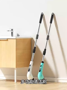 "READY STOCK" Electric Spin Scrubber Cordless Cleaning Brush with 8 Replaceable Brush Heads Power Scrubber Cleaning Brush with 2 Speeds and Adjustable Long Handle for Bathroom/Tub/Tile/Car