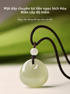 HUAKAIYUNDUO | Mặt Dây Chuyền Bùa hộ Mệnh Màu Xanh Qing Từ Ngọc Hetian Thiên Nhiên Thật