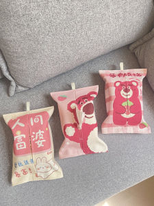 Creative Hanging Tissue Box Car Bathroom Living Room Hanging Rope Tissue Holder Cloth Art Chinese Style Handmade Cartoon