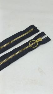 Resleting Zipper Ritsleting Busana 50 cm Vislon Variasi Hitam Gold Emas Model Set Open End Buka Lepas Kode BGXA Harga Per Biji