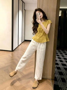 Shalldoer | Bộ Quần Áo Dáng Rộng Thoáng Khí Cao Bụng Đơn Giản