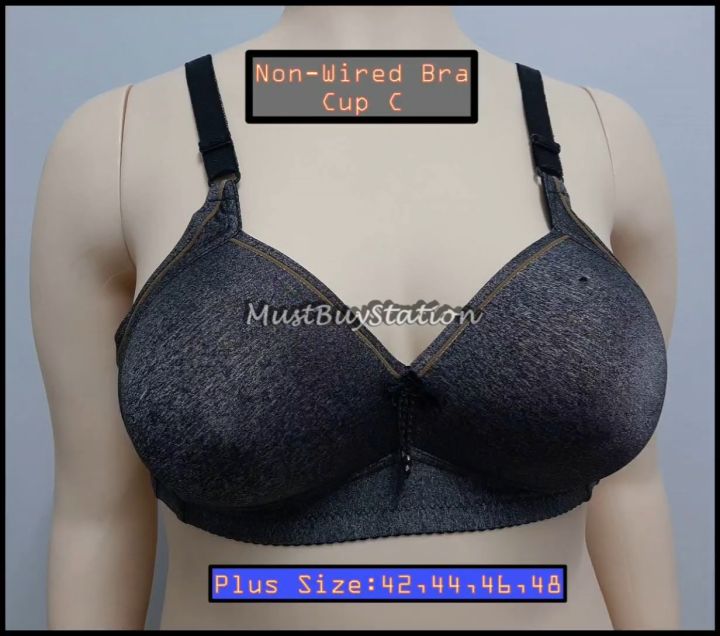 MBS Q1 Plus Size 42 - 48 Women Polyester Smooth Extra Biggest Full Coverage  Cup C Bra (Non-Wired Bra)