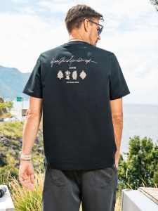 Enjeolon | Fun Surfing Skateboard Print Short Sleeve T-shirt