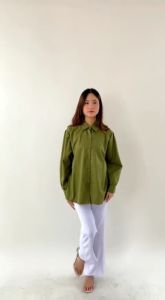 Kemeja Wanita Tangan Panjang Katun Toyobo Formal Casual