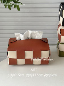 Ins Phong Cách Da Hộp Đựng Khăn Giấy Dệt Cho Bàn Ăn Phòng Khách Diy Blogger Người Tổ Chức Yêu Thích Phong Cách Bắc Âu Hộp Bảo Quản