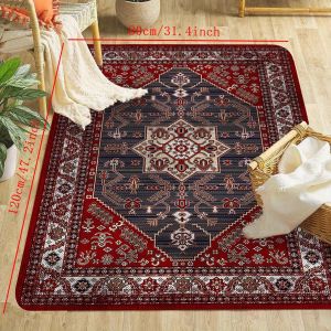 VIKAMA Bohemian Retro Carpet Anti-slip and Noise-reducing Area Rug for Living Room and Bedroom Home Decor Floor Mat